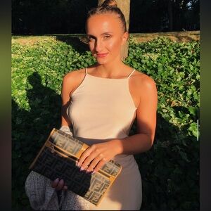 Backless midi length dress